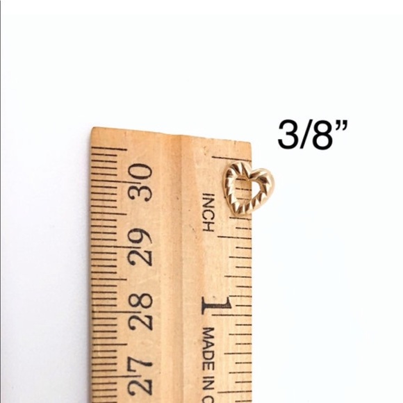 14k Yellow Gold Open Heart Stud Earrings, 3/8” or 9mm, NWT, Ships in Gift Box - Picture 5 of 5